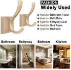 TOFIIGREM Gold Hooks for Wall, Heavy Duty Thick Aluminum Alloy Entry Coat Hooks - Image 2