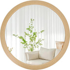CULER Round Mirrors 36 Inch, Natural Vanity Wall Rustic Natural Mirror by Culer