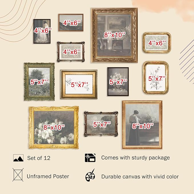 KBKBART Vintage Wall Art Prints, French Country Wall Decor Retro Countryside - Image 2