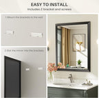 Briivue 36x32 Inch Black Bathroom Mirror - Image 8
