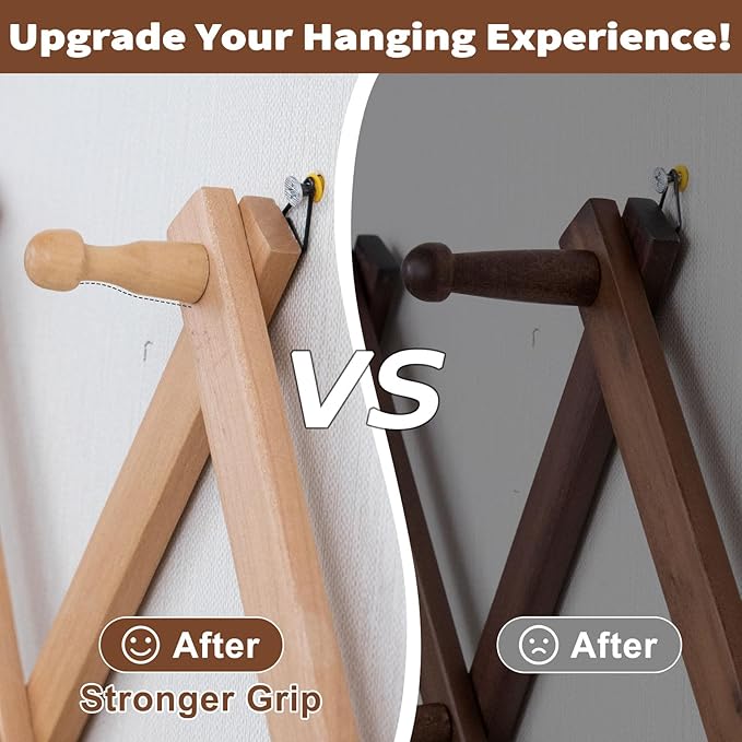 SCUNDA Wall Rack with 10 Hooks, Wooden Wall Expandable Coat Rack - Image 2