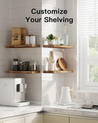 AMADA HOMEFURNISHING Floating Shelves, Paulownia Wood Wall Shelves - Image 6