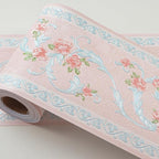 AbaBoorty 394"X4.1"Pink Flower Wallpaper Border Peel and Stick 3D Pattern Wall by AbaBoorty
