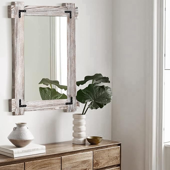MeMoreCool White Farmhouse Bathroom Mirror, 30x20 Inch White Wood Framed Wall - Image 9