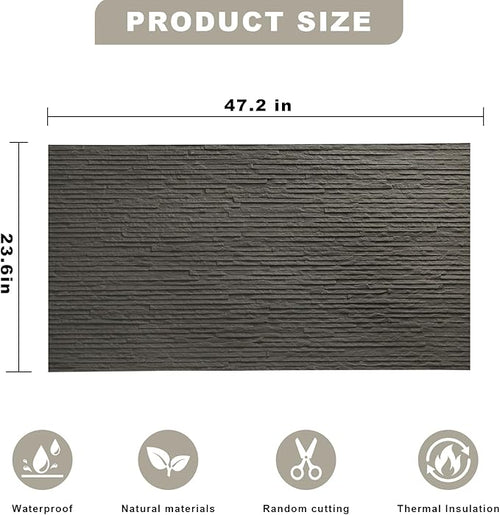3D Wall Panels - 4PCS 47.2"x23.6" Faux Stone Peel and Stick Wall Covering - MCM - Image 2