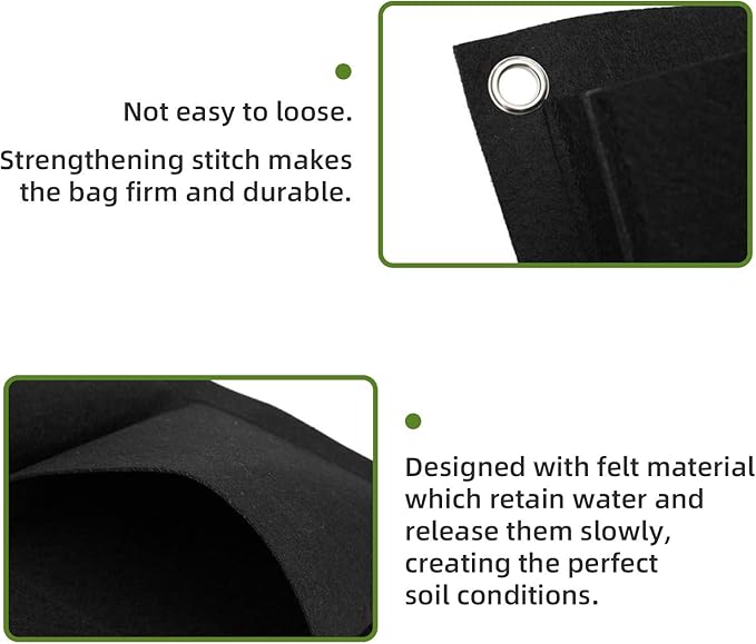 Hanging Planting Grow Bags, 18 Pockets Hanging Vertical Wall Planter Wall - Image 5