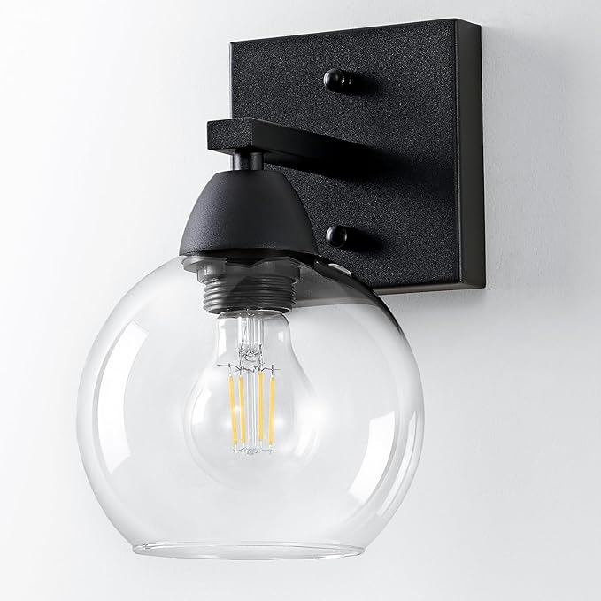 Bathroom Light Fixtures, 1-Light Matte Black Vanity Light by Unknown