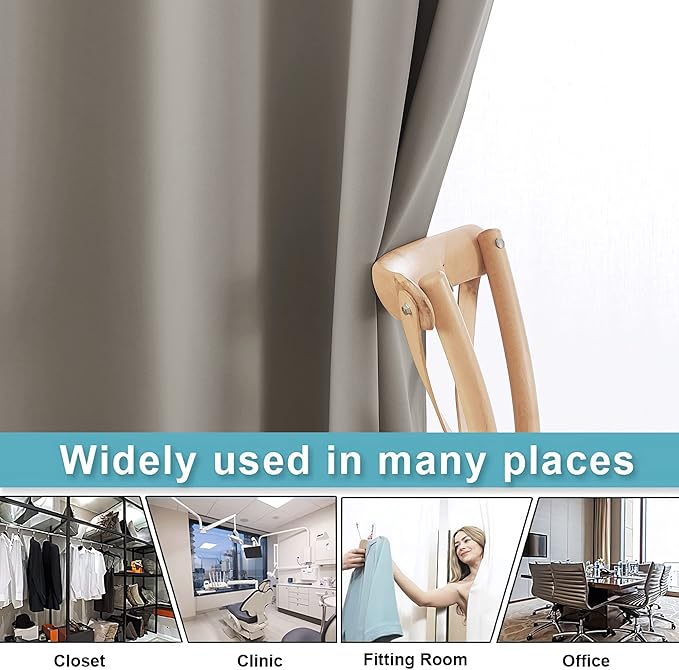 RYB HOME Extra Wide Curtains for Divider Room Separation Soundproof Temporary - Image 5