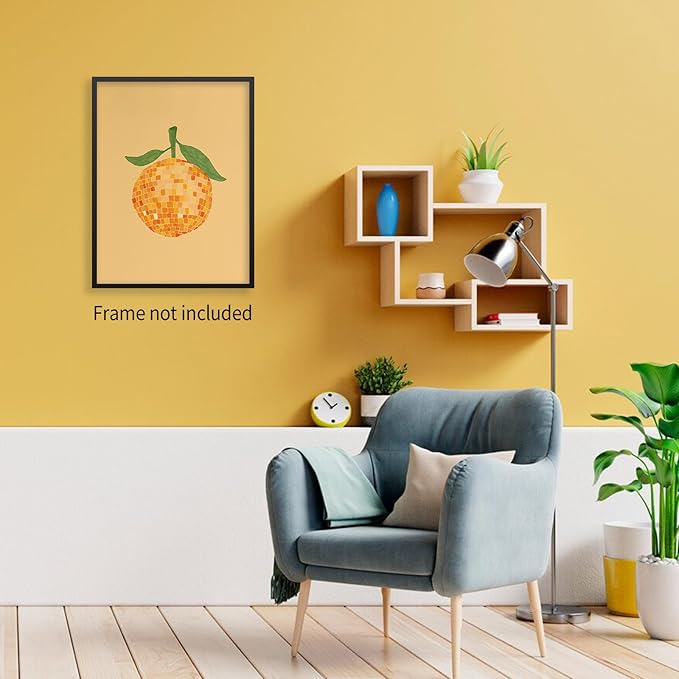jkahh Retro Funky Orange Canvas Wall Art Fashion Disco Ball Aesthetic Posters - Image 7