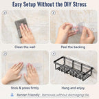 8 Pack Adhesive Rustproof Shower Shelves - Image 6