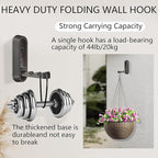 2PCS Foldable Wall Hooks, Heavy Duty Zinc Alloy Folding Wall Hooks, Folding - Image 7