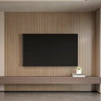 YLL YLL PVC Slat Wall Panel Peel and Stick 236"x 15.7" Faux Oak Grain Wood Slat - Image 4