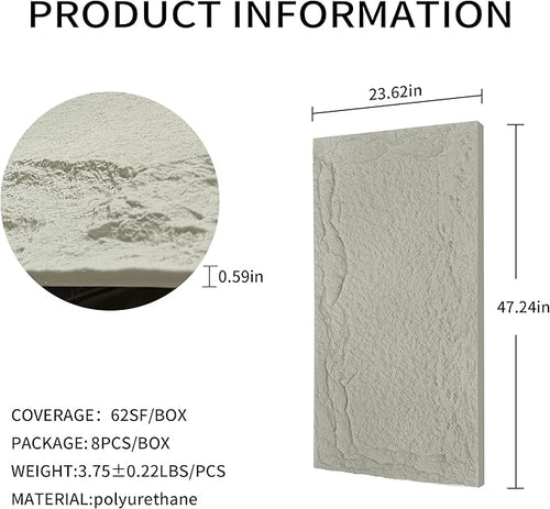 3D Faux Stone Wall Panels, Lightweight & Waterproof Accent Marble Stone Skin - Image 2