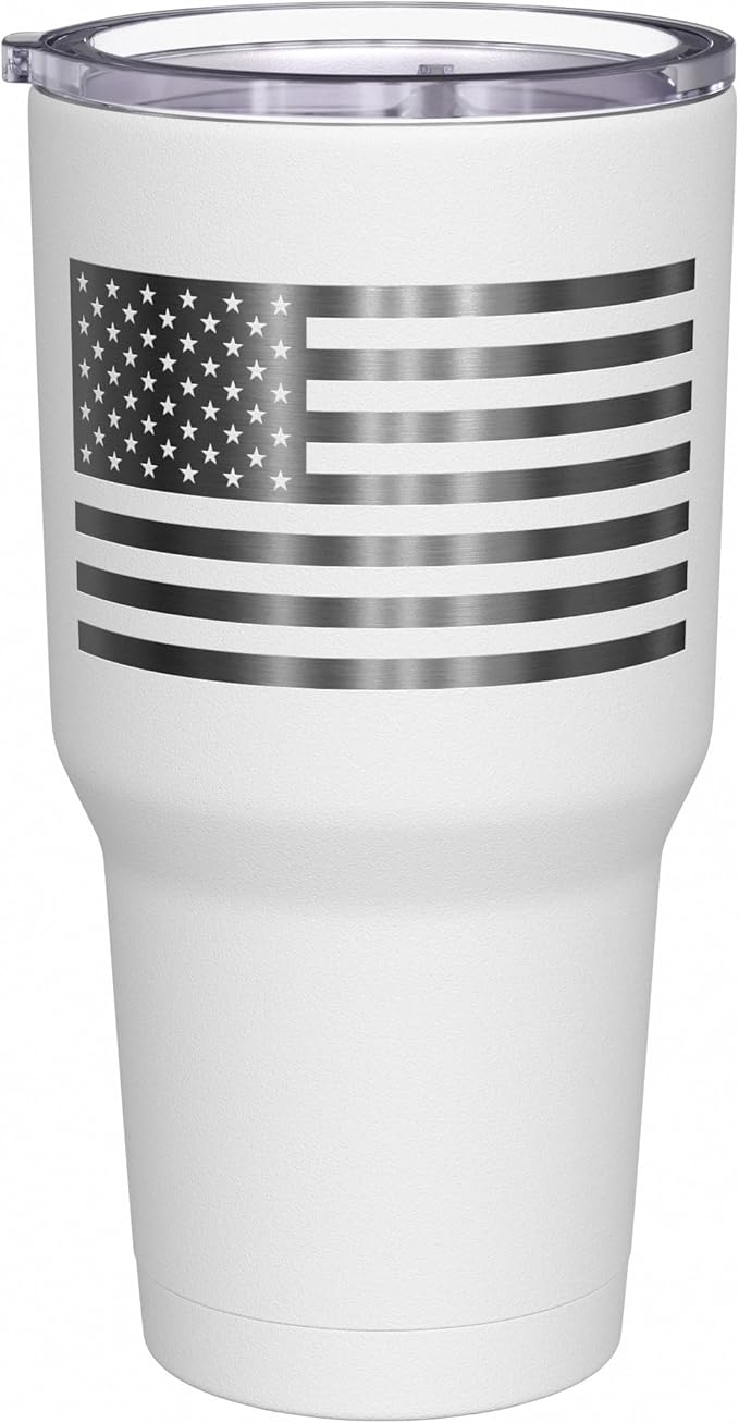 We The People Holsters - Top Dad - Coffee Tumbler - American Flag Coffee Travel Mug - Engraved Tumbler - Double Insulated Tumbler - 30 oz