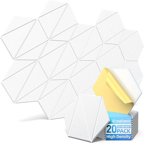 20 Pack Acoustic Panels with Self-Adhesive 12"X10"X0.4" Sound Proof Foam Panels by Unknown