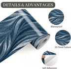 Blue Abstract Wallpaper Border 196x4 Inch Peel and Stick Wall Border Modern - Image 9