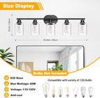 Unicozin 5 Light Bathroom Light Fixtures, 33.5 Inch Vanity Lights - Image 2