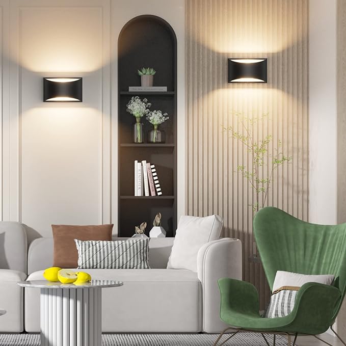 Aipsun Black Modern LED Wall Sconce Indoor Wall Lights 1 Pack Hardwired Up and - Image 5