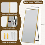 Koonmi 78"x35" Floor Mirror Full Length, Bedroom Floor Body Mirror - Image 7