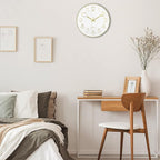 Foxtop Gold Wall Clock 12 Inch Silent Non-Ticking Battery Operated Round Modern - Image 7