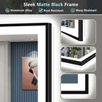 50x40 Black Framed LED Bathroom Mirror - Image 9