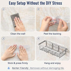 8 Pack Adhesive Rustproof Shower Shelves - Image 6