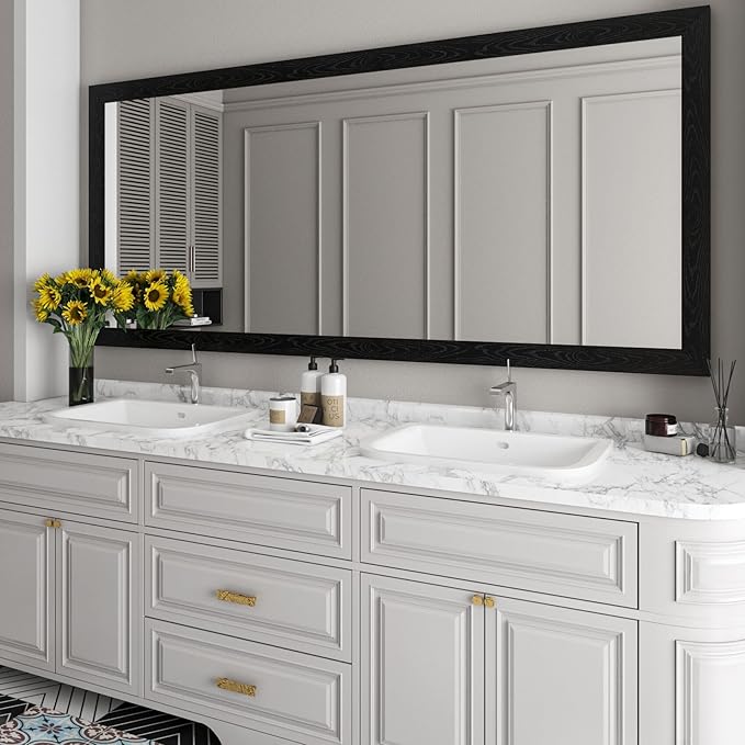 LaCheery Black Wood Mirror Frame Border Peel and Stick Mirror Border Tape Black - Image 4