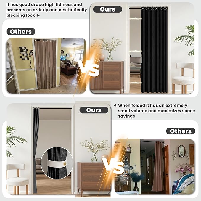 AJAZZ Blackout Door Curtains for Doorways - Image 4