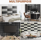 IFNOW Wall Mounted Upholstered Headboard Full, 3D Peel and Stick Soundproof - Image 7
