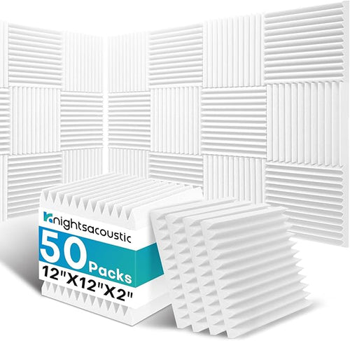 50 Pack Sound Proof Foam Panels by Knightsacoustic