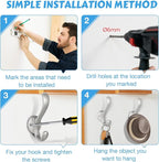 8 Pack Coat Hooks Wall Mount Heavy Duty Utility Retro Double Hooks - Image 5