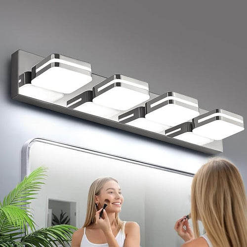 360° Rotate LED Bathroom Vanity Light Fixtures, 1600LM Acrylic Chrome Vanity by Torondo