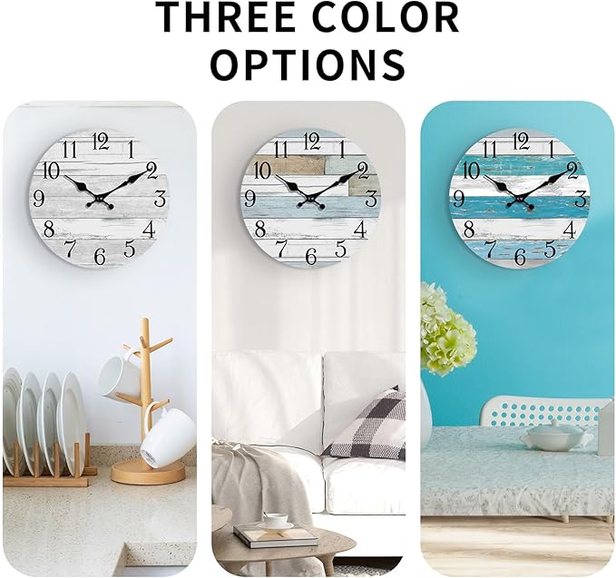 KECYET Wall Clock Battery Operated 16 Inch Large Silent Non Ticking Coastal - Image 3