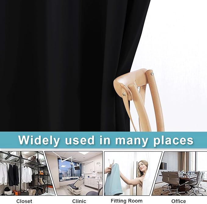 RYB HOME Extra Wide Curtains for Divider Room Separation Soundproof Temporary - Image 5