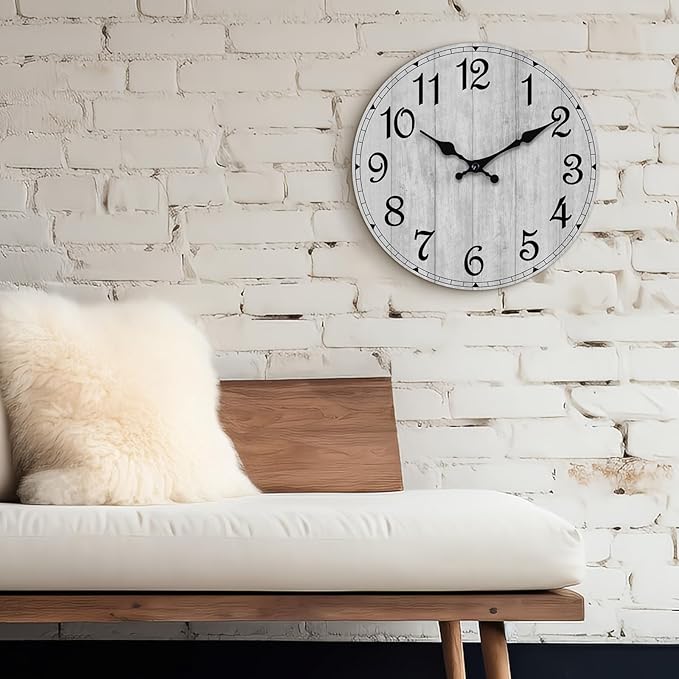 Wall Clock, Country Round Clocks Farmhous Wall Decorative - Image 4