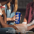 Campus Colors NCAA Stainless Steel Tumbler perfect for Gameday - 18 oz - Double Walled - Keeps Drinks Perfectly Insulated (Memphis Tigers - Royal)
