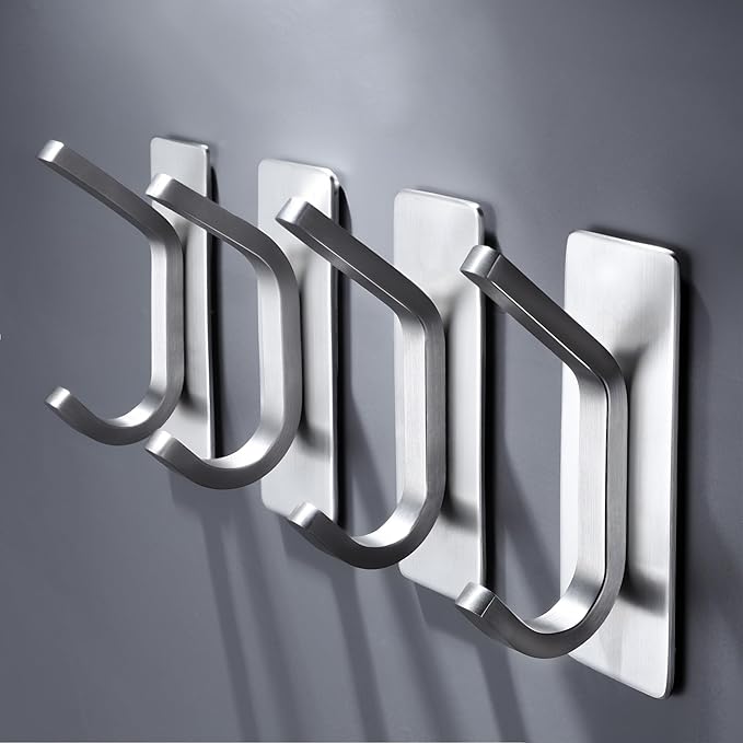 DELITON Adhesive Towel Hooks for Bathroom - Image 2