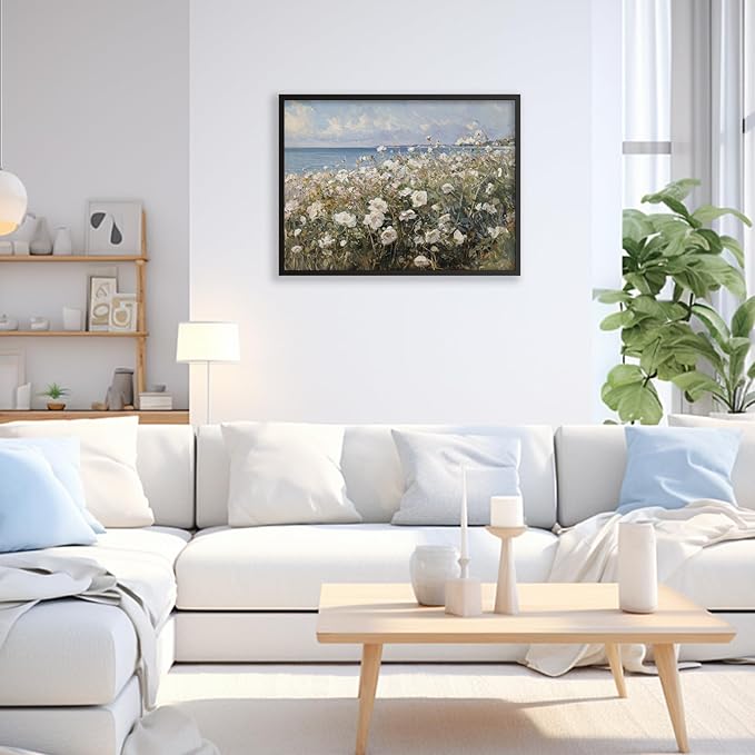 Nature Landscape Wall Art Coastal Wildflower Poster 12X16 inch Black Framed - Image 4