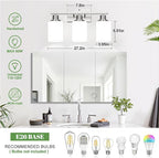 MOKATNG 3-Light Bathroom Light Fixtures, Brushed Nickel Vanity Light - Image 7