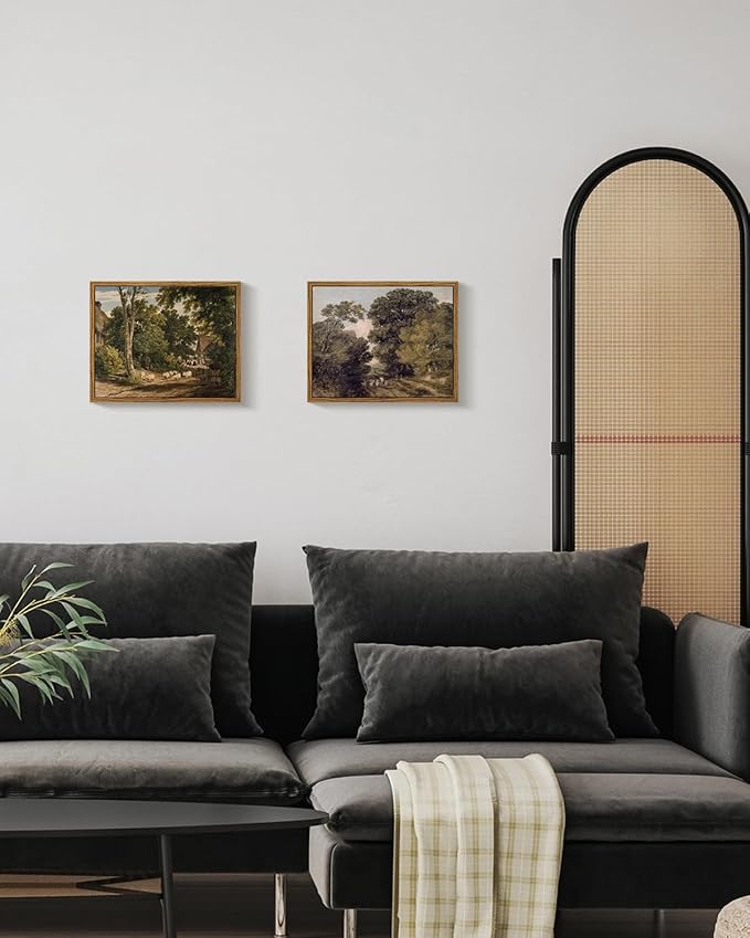 InSimSea Framed Canvas Wall Art Vintage Decor, Room Decor Classical Countryside - Image 5