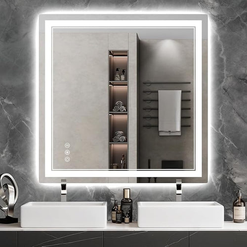 40x40 Inch LED Bathroom Mirror by Wedhouc