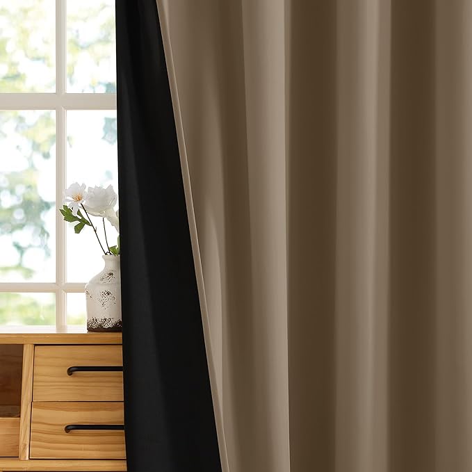 RYB HOME Mocha Total Blackout Curtains - Image 7