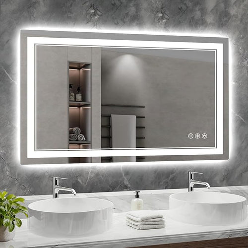 50x30 Inch LED Bathroom Mirror by Wedhouc