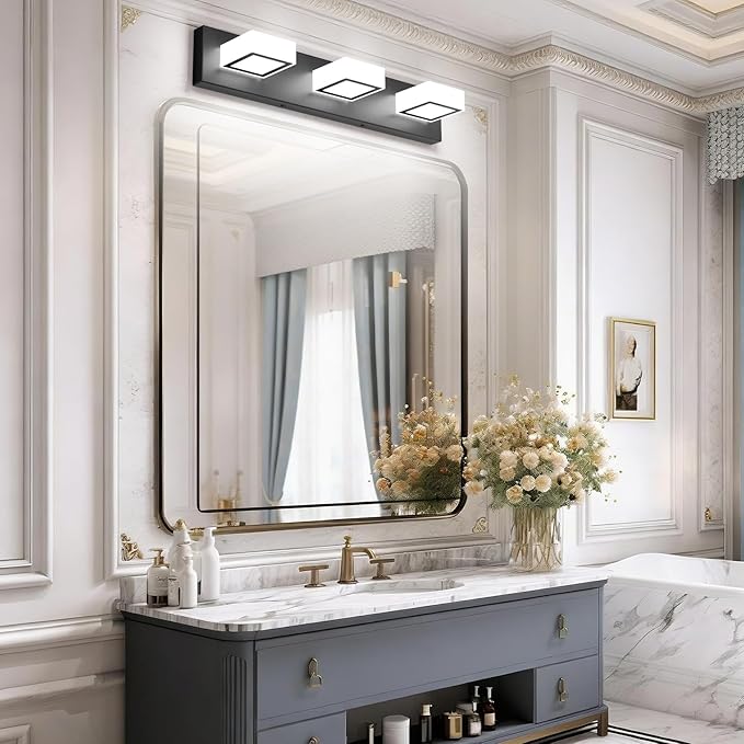 Ralbay Black Bathroom Vanity Lights 24inch Metal Acrylic LED Modern Bathroom - Image 2