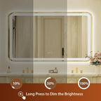 32x55 Inch Gold Framed LED Bathroom Mirror - Image 4
