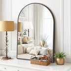 Arched Wall Mirror 36x24 Inch Black Bathroom Vanity Mirror - Image 2