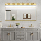 SineRise LED Modern Bathroom Vanity Light Fixtures, Brass Modern Acrylic - Image 8