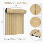VEELIKE Tan Birch Slat Wall Panels Peel and Stick 3D Wood Grain Wall Panel - Image 9