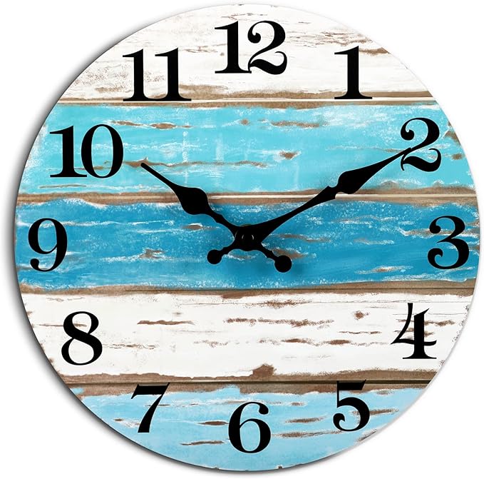 CHYLIN Wall Clock Beach Decor 12 Inch Coastal Nautical Ocean Clocks - Image 2