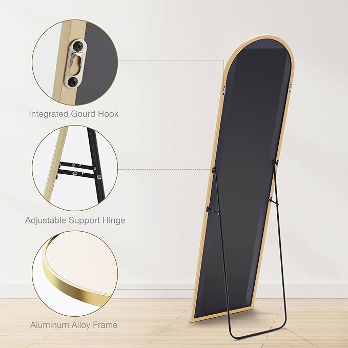 DUMOS 59"x16" Arched Full Length Mirror - Image 4